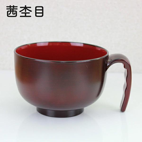 お椀 持ち手 汁椀 味噌汁椀 取っ手【380ml】杢目 茜杢目 電子レンジ