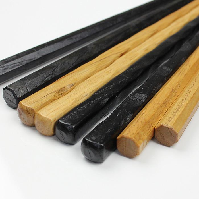 箸 極太 八角 彫刻 24.5cm 木製 お箸 選べる4タイプ 丸十 男箸