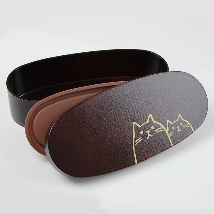 お弁当箱 抗菌 曲げわっぱ風 ねこねこ 一段 スリム 600ml 電子レンジ 食洗機対応  ランチバンド付き 日本製 ベージュ ライトブラウン ダークブラウン |  | 13