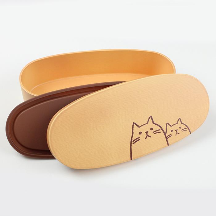 お弁当箱 抗菌 曲げわっぱ風 ねこねこ 一段 スリム 600ml 電子レンジ 食洗機対応  ランチバンド付き 日本製 ベージュ ライトブラウン ダークブラウン |  | 15