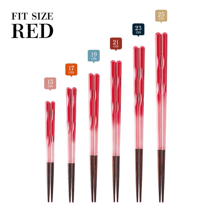 お箸 食洗機対応 FIT 手にぴったり合うおはし ブルー レッド 日本製 箸 2歳から 青 赤 大人 子供 男性 女性 キッズ 天然木 15cm 17cm 19cm 21cm 23cm 25cm |  | 02