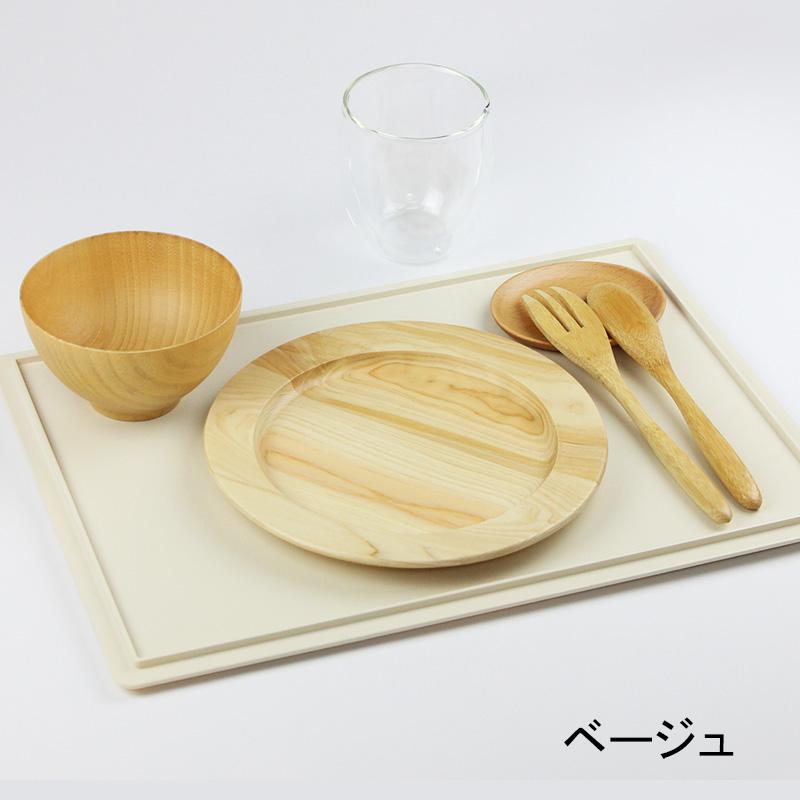 両面長角膳 39cm ノンスリップ加工 日本製 軽量 お盆 トレー 長角盆