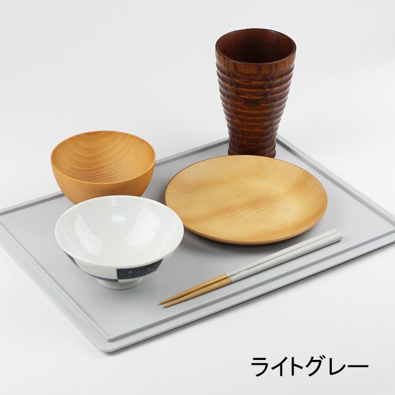両面長角膳 39cm ノンスリップ加工 日本製 軽量 お盆 トレー 長角盆