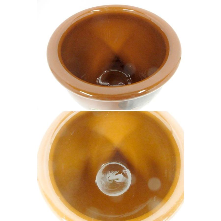 送料別】2点セット◇直径約22cm 丸壺 蓋付き 陶器 漬物容器 T-11