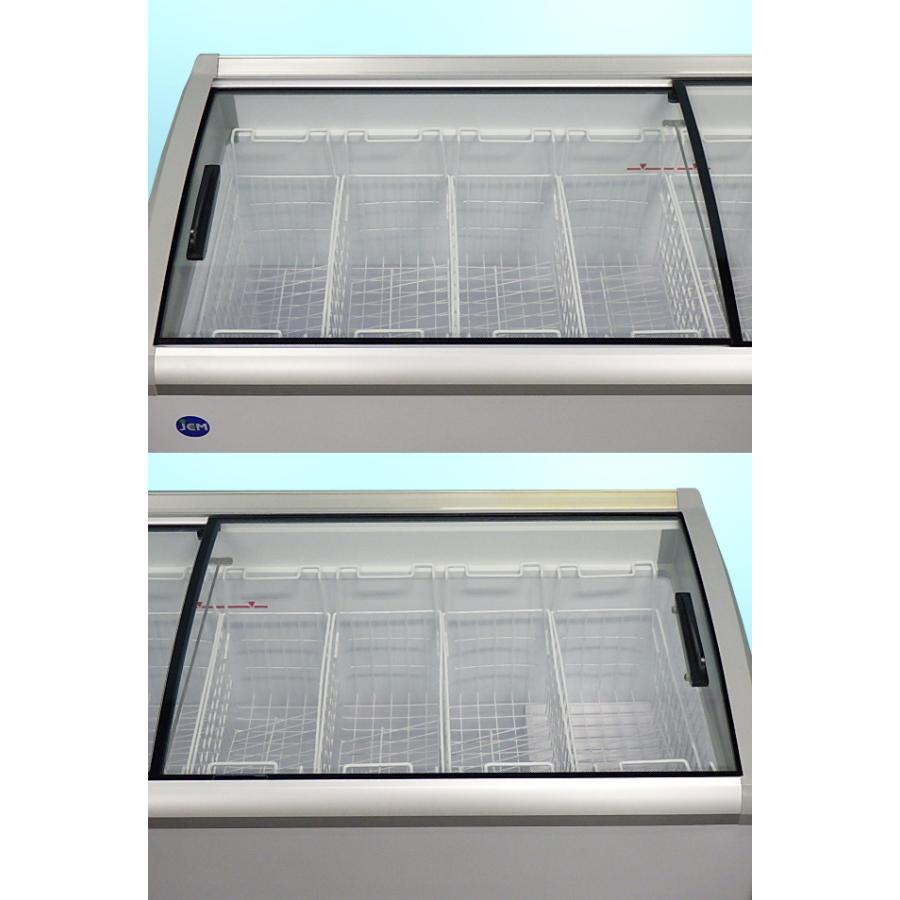 JCM ラウンド扉式 冷凍ショーケース LED照明付き 405L W1820xD697xH850