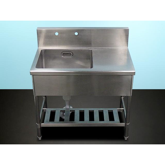 シンク 1槽シンク 台付き1槽シンク ステンレス製 W930xD600xH800~810+