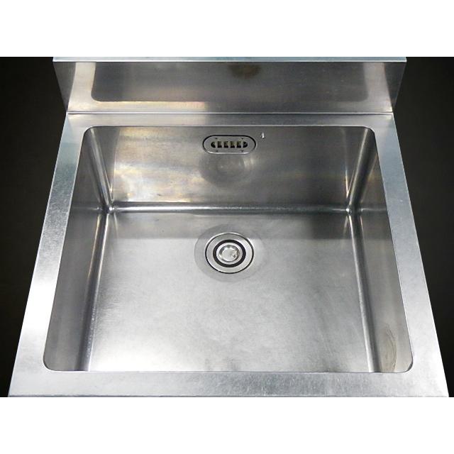 シンク 1槽シンク ステンレス製 W750xD750xH820~840+BG150(mm)/30kg 一 