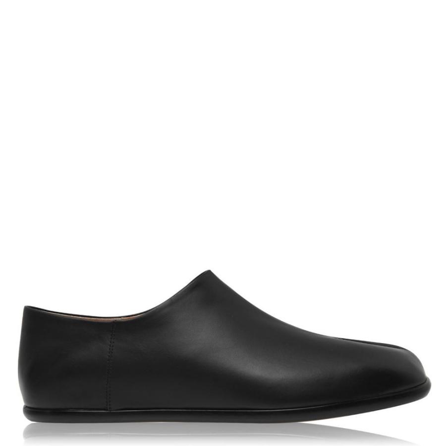 超ポイントアップ祭 マルジェラ メゾン スリッポン フラット マルジェラ メゾン Margiela Maison Maison Black Shoes On Slip Leather Tabi シューズ 靴 スリッポン フラット メンズ Margiela シューズ Www Solidarite Numerique Fr