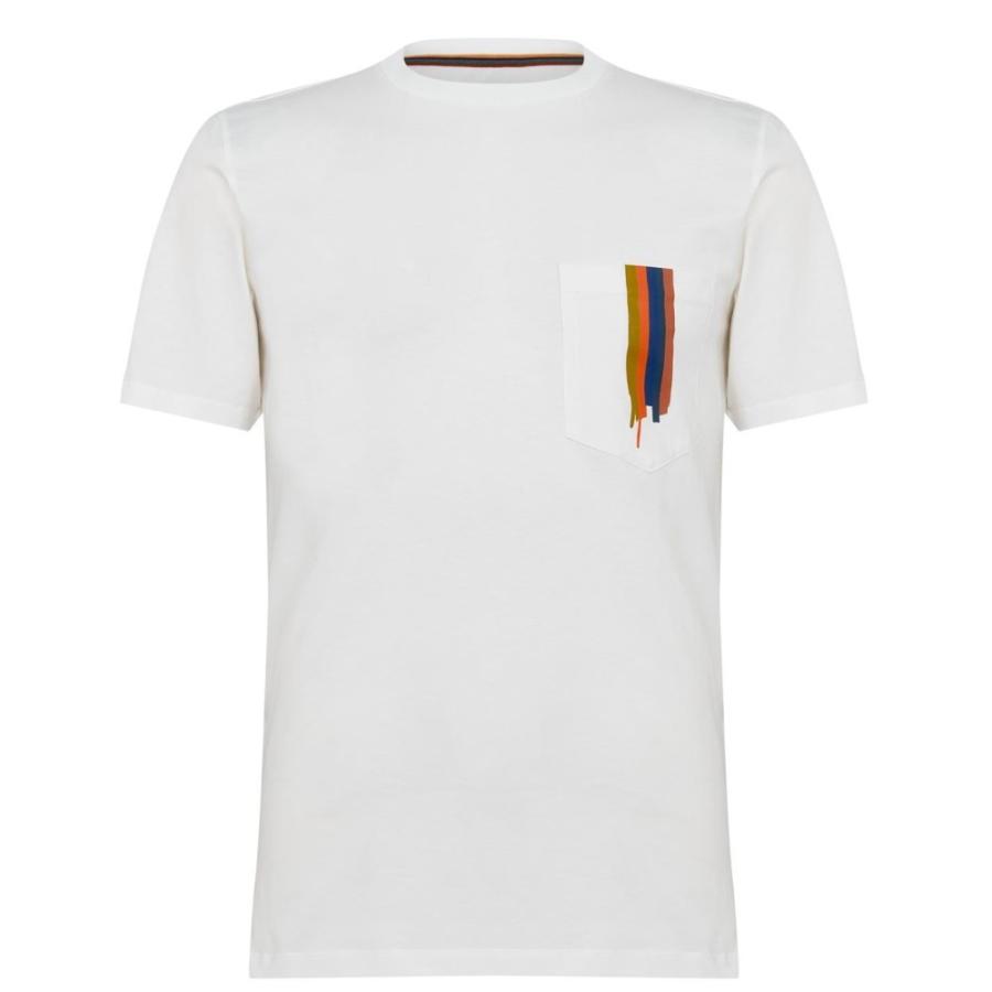 最安値に挑戦 ポールスミス Paul Smith メンズ Tシャツ トップス Art Stripe T Shirt White 半袖 サイズ L