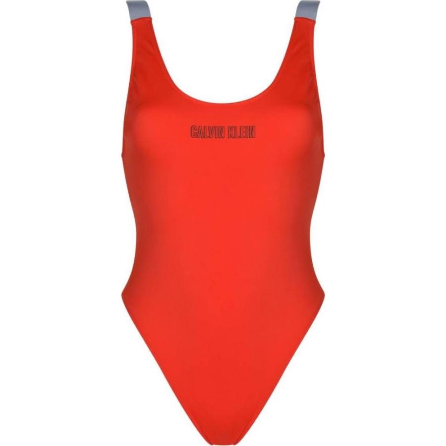 新発 カルバンクライン Calvin Klein レディース ワンピース 水着 ビーチウェア Scoop One Piece Swimsuit Fiery Red 最新の激安 Www Simon Page Com