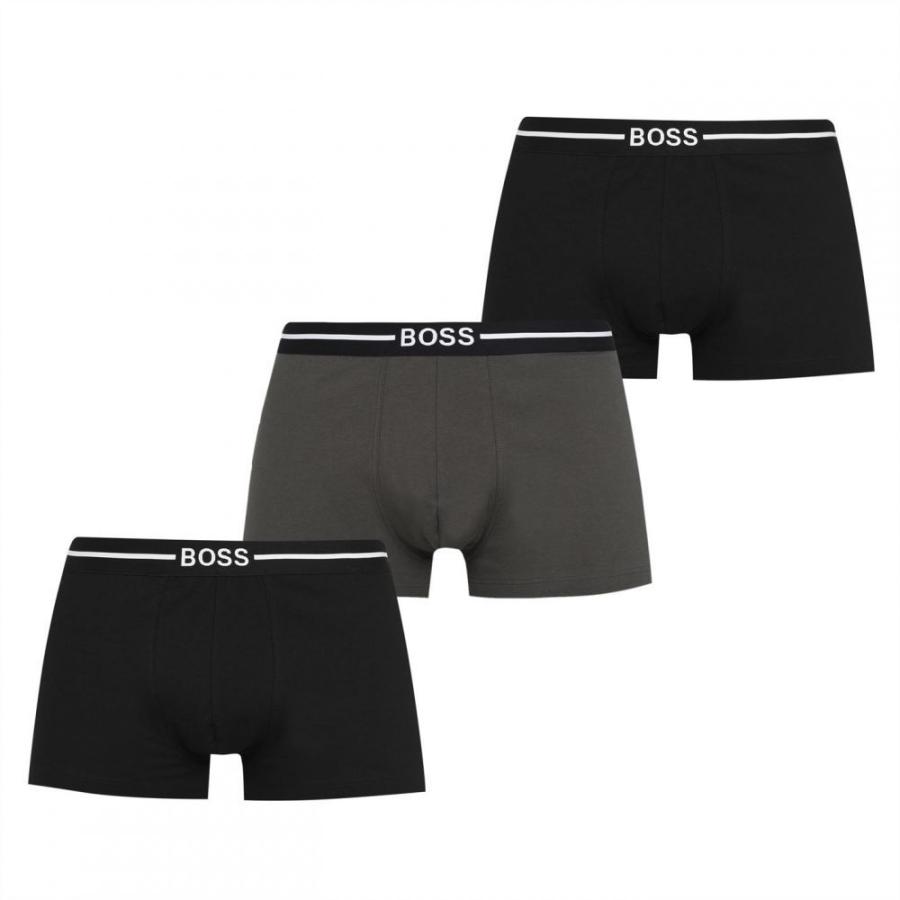 人気ブランドを ヒューゴ ボス Boss メンズ ボクサーパンツ インナー 下着 3p Organic Trunks Blk Khk Blk 高い品質 Staging Uneltemania Ro