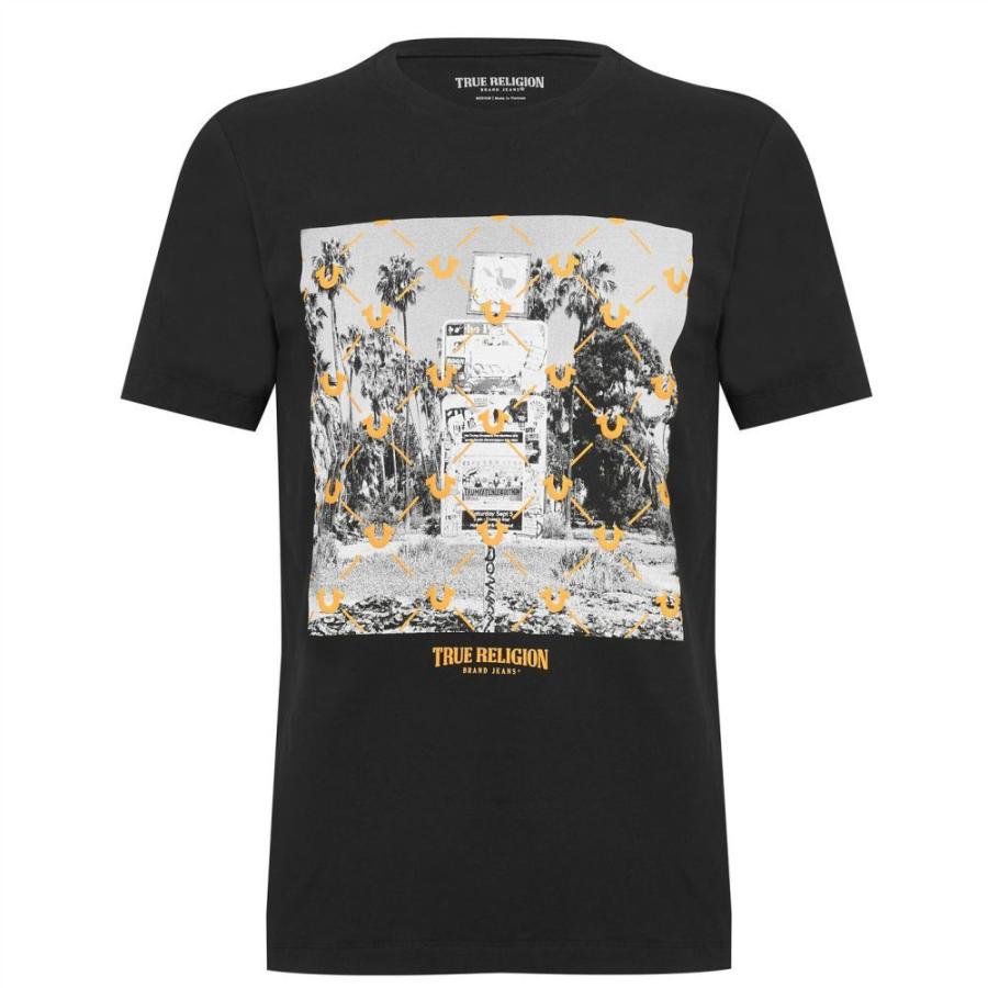 正規品! トゥルー レリジョン True Religion メンズ Tシャツ トップス Photoreal Short Sleeve T Shirt Onyx 半袖