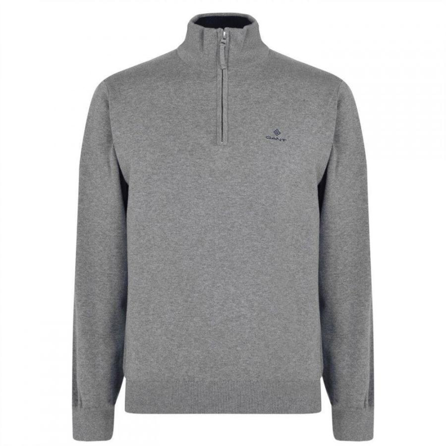 ベストセラー メンズ Gant ガント ニット セーター Grey Zip Half Cotton Classic トップス ニット セーター サイズ S Www Napsa Co Zm
