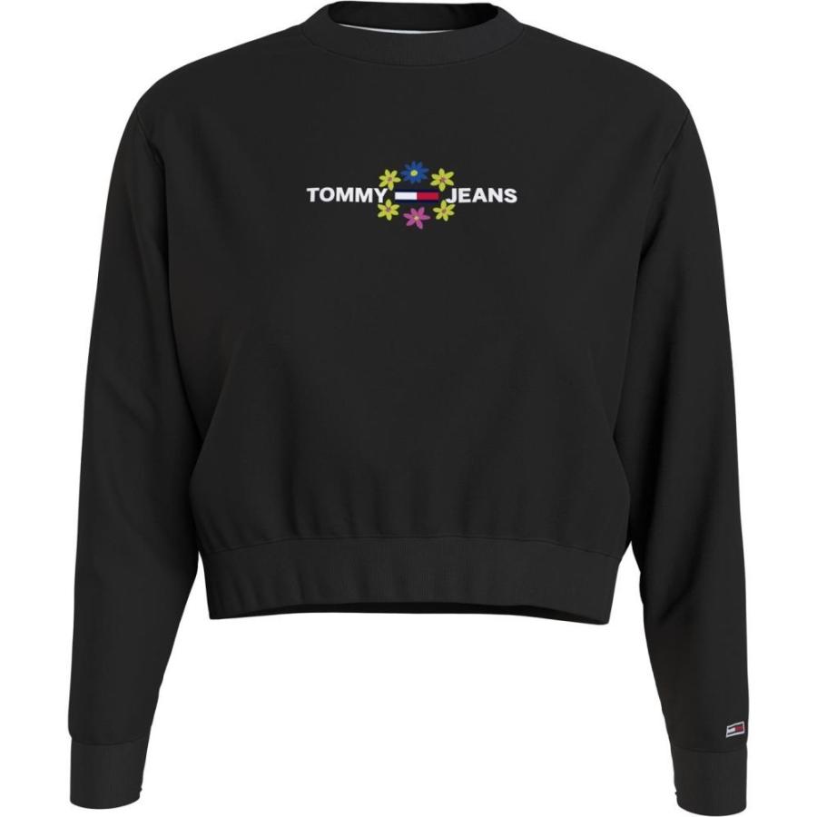 トミー ジーンズ Tommy Jeans レディース ニット・セーター クロップド トップス Crop Floral Crewneck Sweater Black