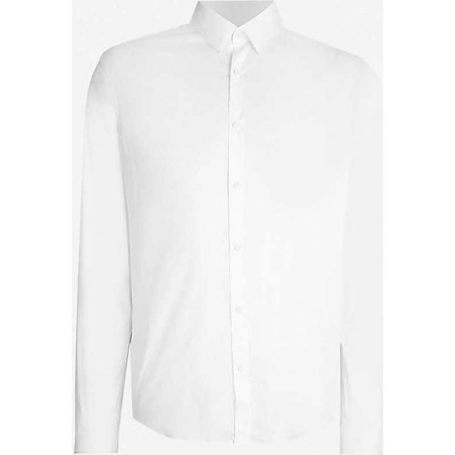 60％OFF】 サンドロ WHITE shirt stretch-cotton Regular-fit トップス シャツ メンズ SANDRO 長袖  サイズ:M