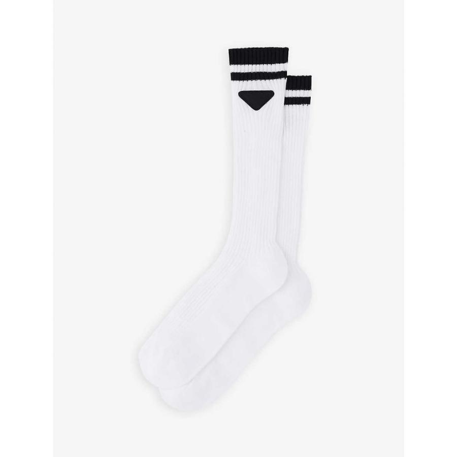 プラダ Prada メンズ ソックス インナー 下着 Logo Embellished Recycled Polyester Ankle Socks White Black Ap5 123 フェルマート エフ Fermart Ef 通販 Yahoo ショッピング