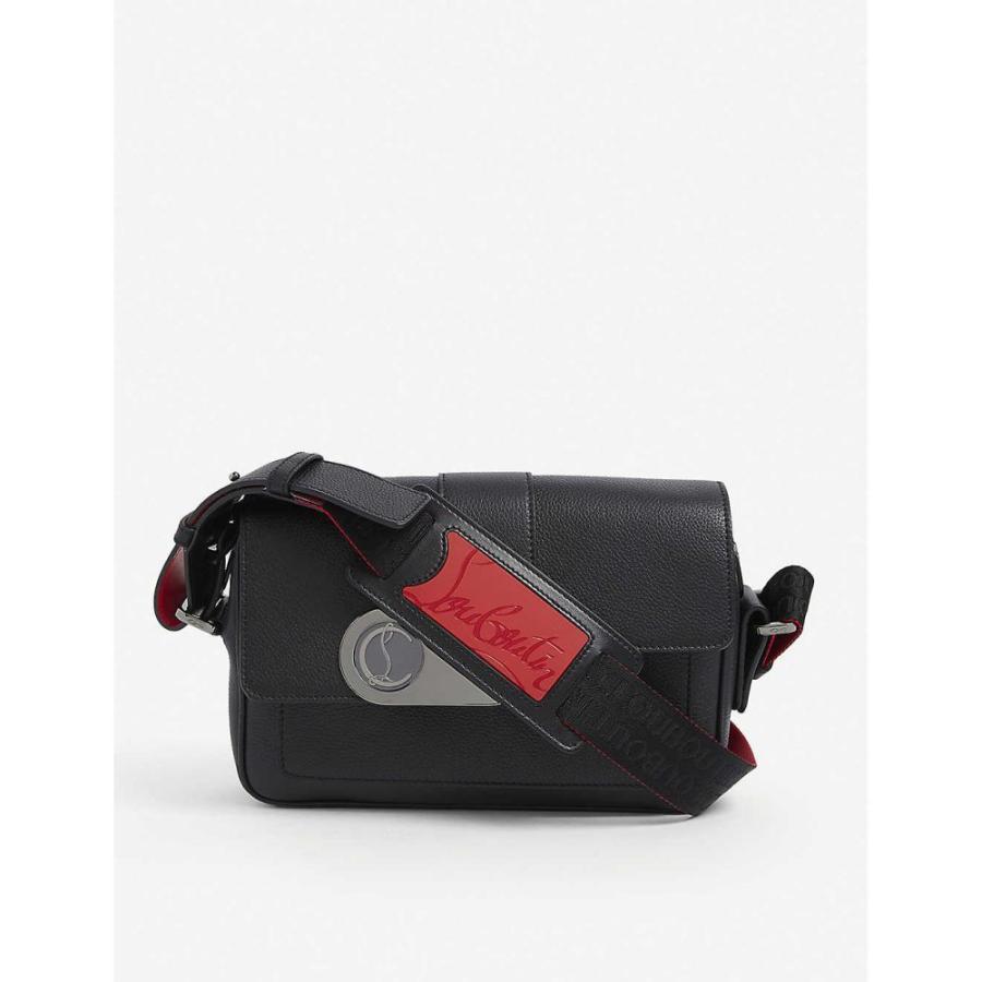冬バーゲン Louboutin Christian クリスチャン Black Black Bag Shoulder Leather Grained Santiago バッグ ショルダーバッグ メンズ Louboutin Christian ルブタン クリスチャン ショルダーバッグ ルブタン バッグ Www Reinnec Cl
