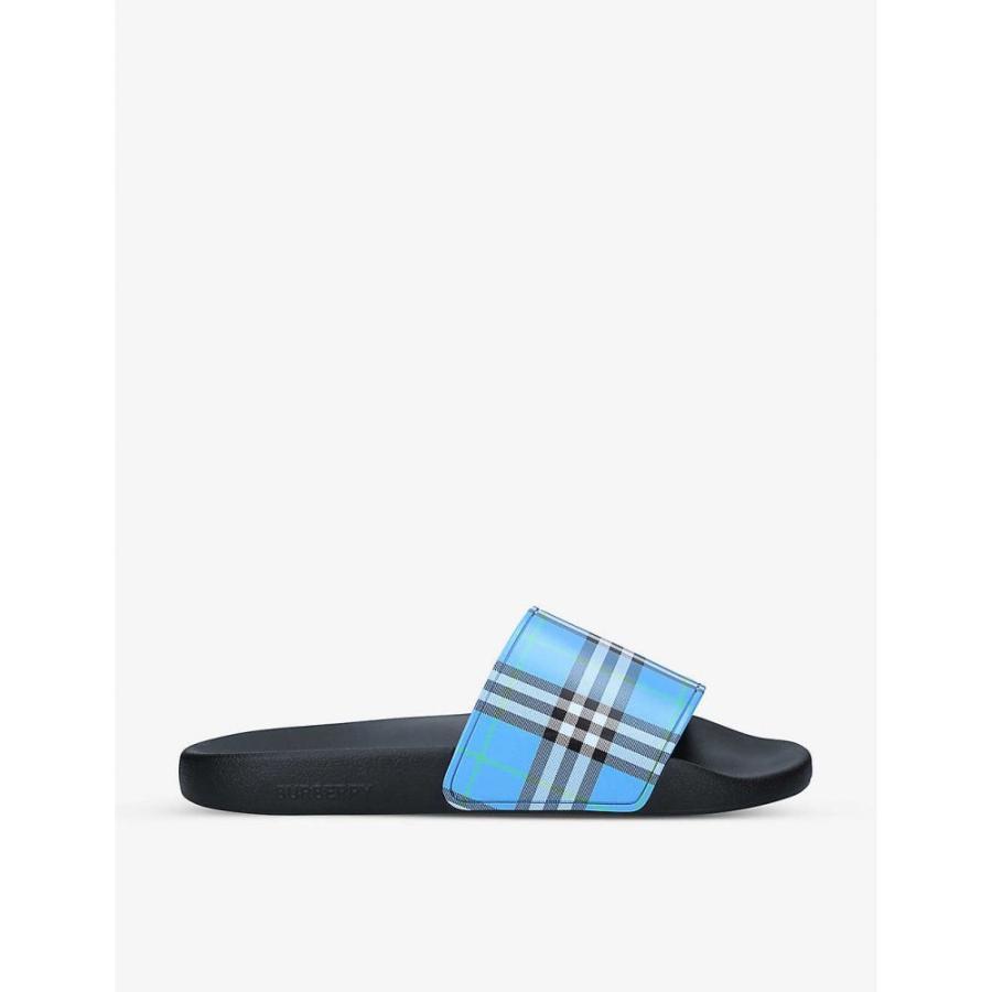 全国組立設置無料 バーバリー Burberry メンズ サンダル シャワーサンダル シューズ 靴 Furley Checked Rubber Sliders Blue Ap5 001 フェルマート エフ Fermart Ef 通販 Yahoo ショッピング 本店は Monw3at Com
