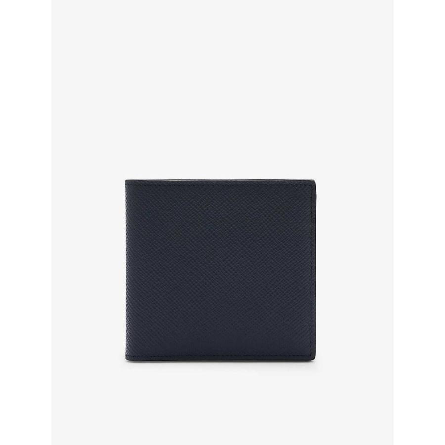 海外輸入 Smythson スマイソン Navy Wallet Leather Grained Panama 財布 メンズ Smythson スマイソン 財布 時計 雑貨 メンズ 財布 財布 Digitalka Sk