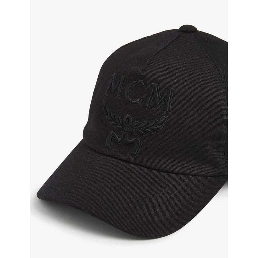エムシーエム MCM メンズ キャップ 帽子 Bulldog Logo-Embroidered Cotton Cap BLACK｜ef-3｜02