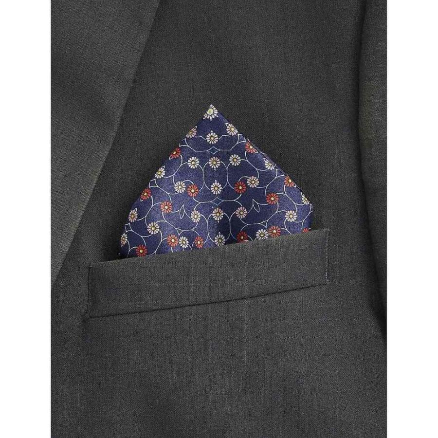 ランバン Lanvin メンズ ハンカチ チーフ Floral Print Silk Pocket Square Navy Purple ポケットチーフ サイズ Onesize Ilgaimportadora Com