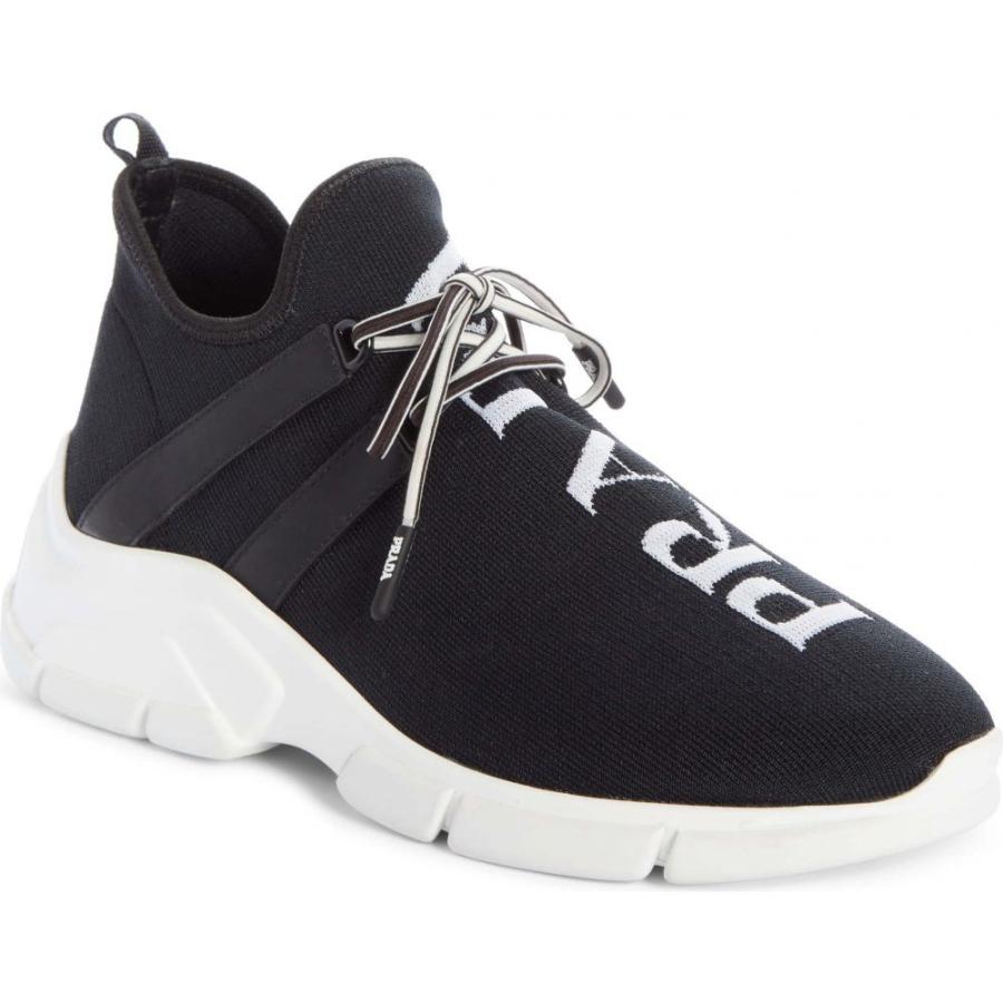 プラダ Prada レディース スニーカー シューズ 靴 Knit Sock Sneaker Black White Supersport Tn