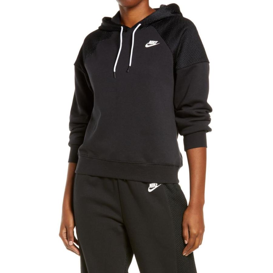 はこぽす対応商品 トップス ナイキ Nike レディース Black White White Hoodie Tennis Fleece Crew Design Serena トップス テニス レディース Nike ナイキ テニス ウエア