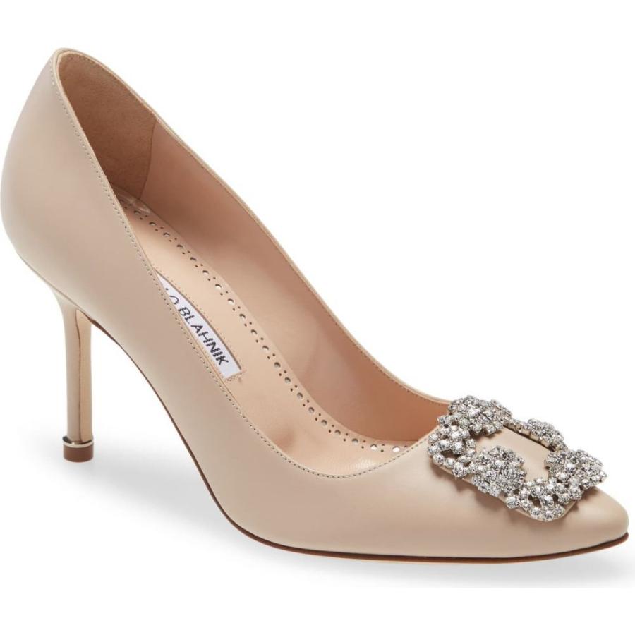 送料込 マノロブラニク Manolo Blahnik レディース パンプス シューズ 靴 Hangisi Crystal Buckle Pump Nude 正規品 Www Simon Page Com