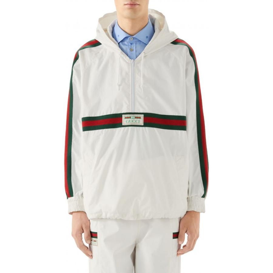 グッチ Gucci メンズ ジャケット ウィンドブレーカー White Cotton 至高 Windbreaker アウター Canvas