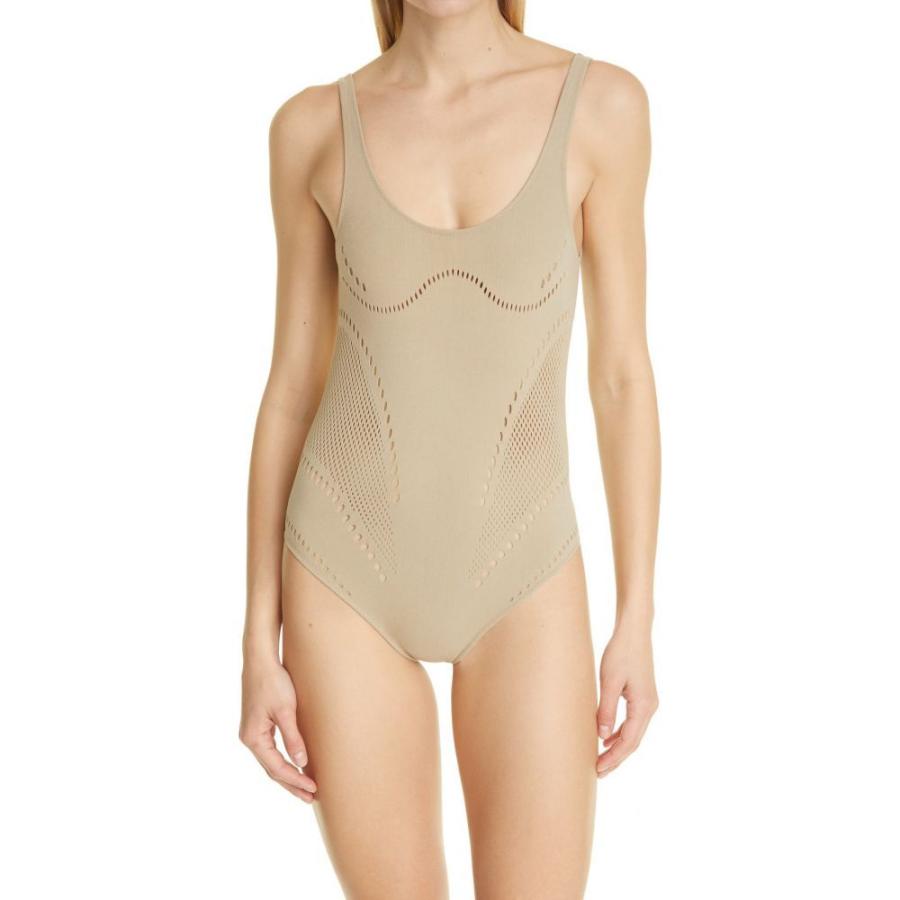 流行に ステラ マッカートニー Stella Mccartney レディース ワンピース 水着 ビーチウェア Stellawear Perforated One Piece Swimsuit Light Khaki 激安の Www Technet 21 Org