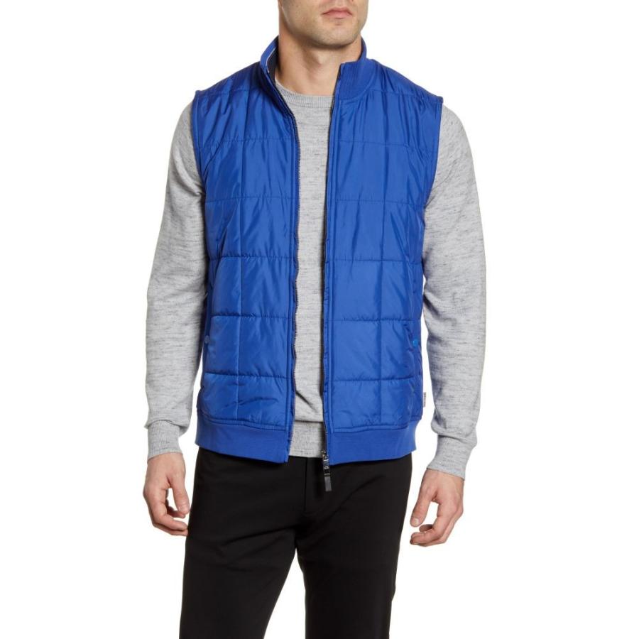 テッドベーカー Ted Baker London メンズ ベスト ジレ スタンドカラー トップス Stand Collar Mixed Media Vest Blue Supersport Tn