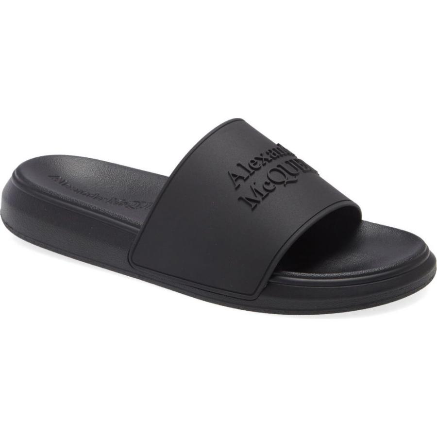 新作グッ アレキサンダー Black Sandal Slide Logo Hybrid シューズ・靴 シャワーサンダル サンダル メンズ MCQUEEN ALEXANDER マックイーン その他サンダル