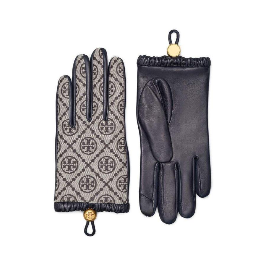 トリー Navy バーチ Tory Burch レディース 手袋 グローブ T Monogram Monogram Tory Jacquard Leather Gloves
