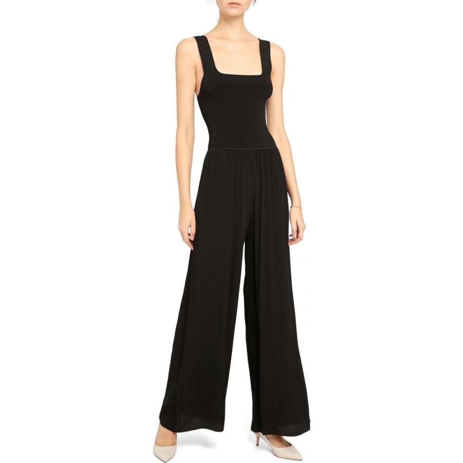 ジャンプスーツ レディース Theory オールインワン Ribbed ワンピース ドレス Square オールインワン セオリー Theory Neck Jumpsuit Black