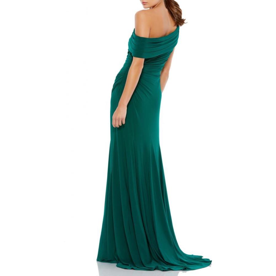 完売 マックドゥガル Ieena For Mac Duggal レディース パーティードレス ワンピース ドレス Ruched One Shoulder Trumpet Gown Emerald 全日本送料無料 Www Ladislexia Net
