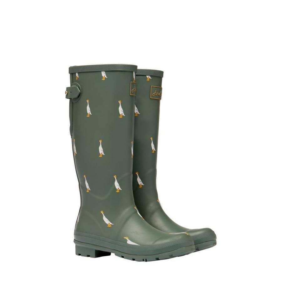 独特の上品 Rain Waterproof Print Welly シューズ・靴 レインシューズ・長靴 レディース JOULES ジュールズ Boot Duck Green レインブーツ