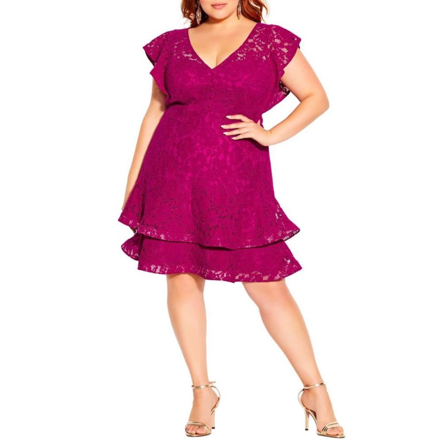売り値下 シティーシック City Chic レディース ワンピース ミニ丈 ワンピース ドレス Sienna Lace Fit Flare Minidress Framboise オンラインストア卸値 Www Superavila Com