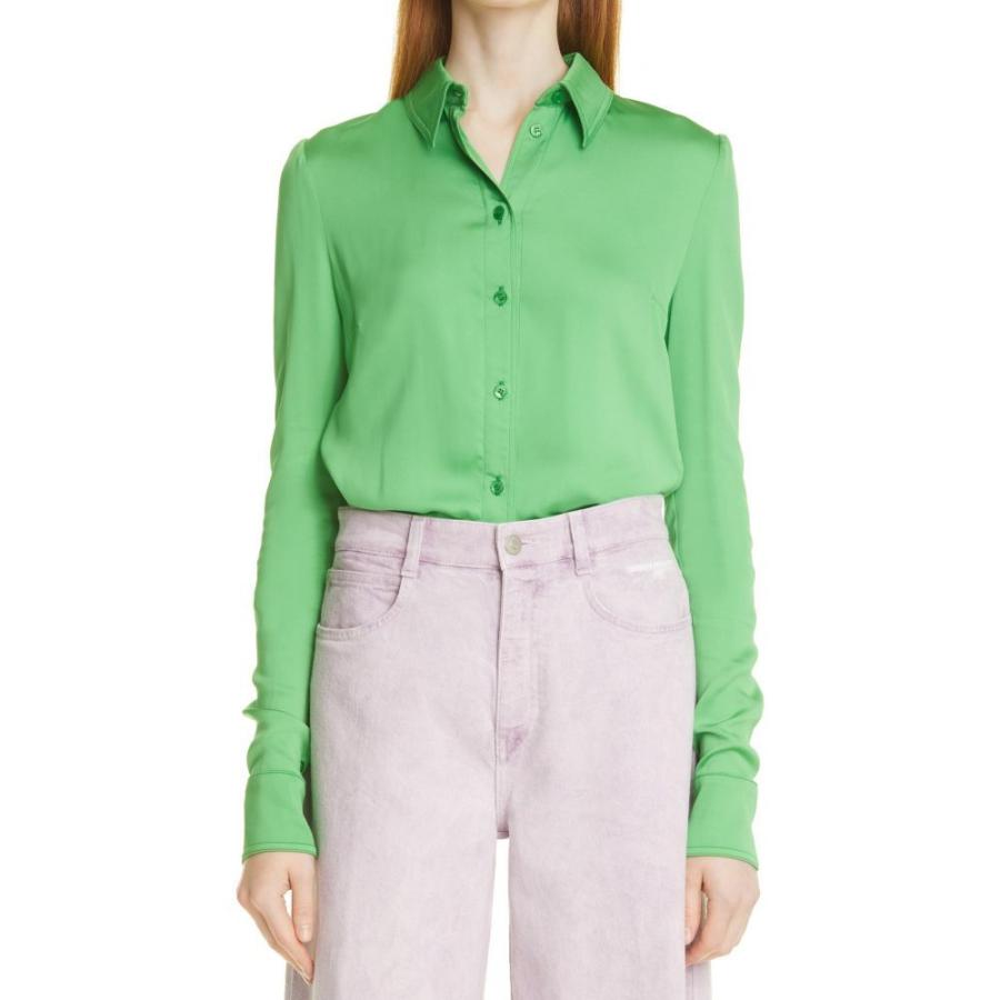 絶対一番安い ステラ ブラウス シャツ マッカートニー ステラ Mccartney Stella マッカートニー Green Bright Shirt Button Up Daria トップス ブラウス シャツ レディース Mccartney Stella シャツ ブラウス