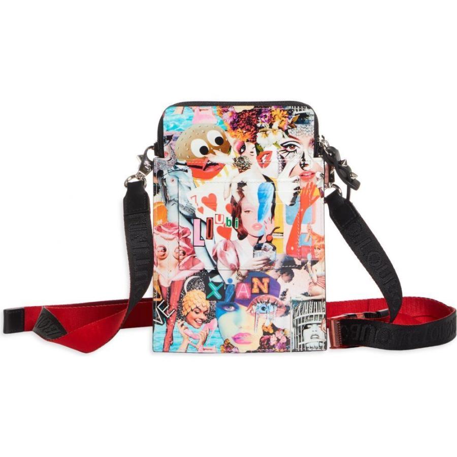 上品 バッグ ショルダーバッグ メンズ Louboutin Christian ルブタン クリスチャン ショルダーバッグ ルブタン クリスチャン Louboutin Christian Loubilab Loubi Multi Black Bag Crossbody Phone Leather バッグ