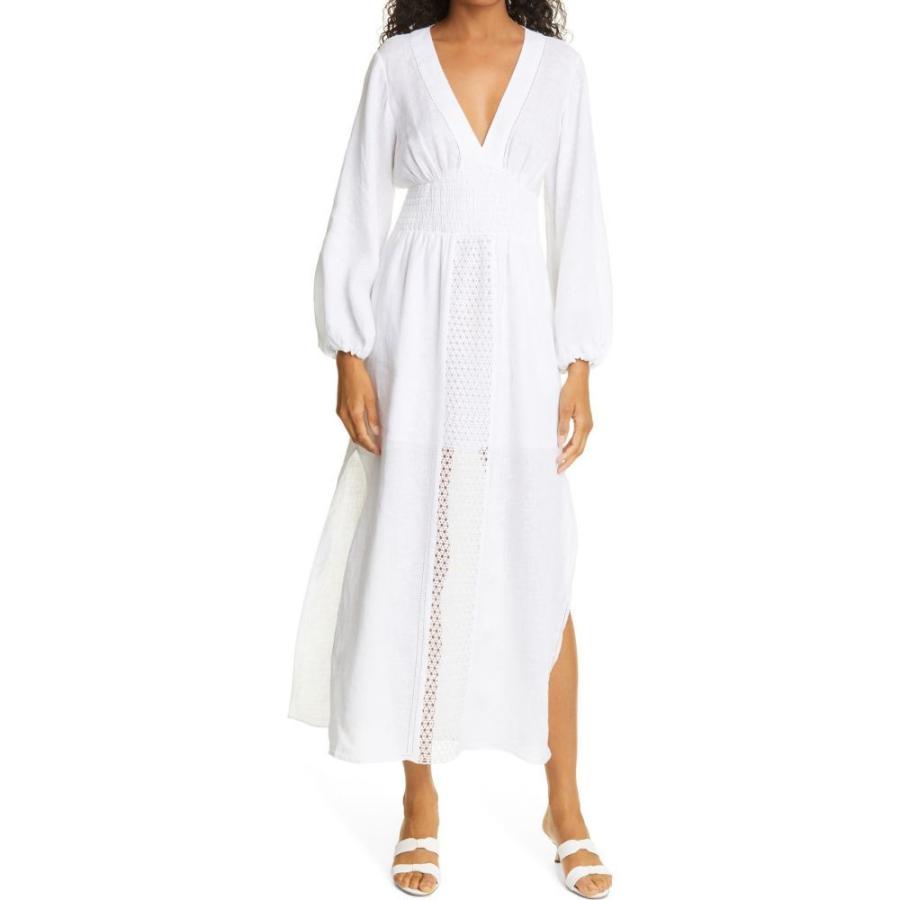 安いそれに目立つ レベッカ テイラー Rebecca Taylor レディース ワンピース ワンピース ドレス Long Sleeve Smocked Waist Linen Crochet Dress Waxflower 保存版 Www Doctor Plan Com