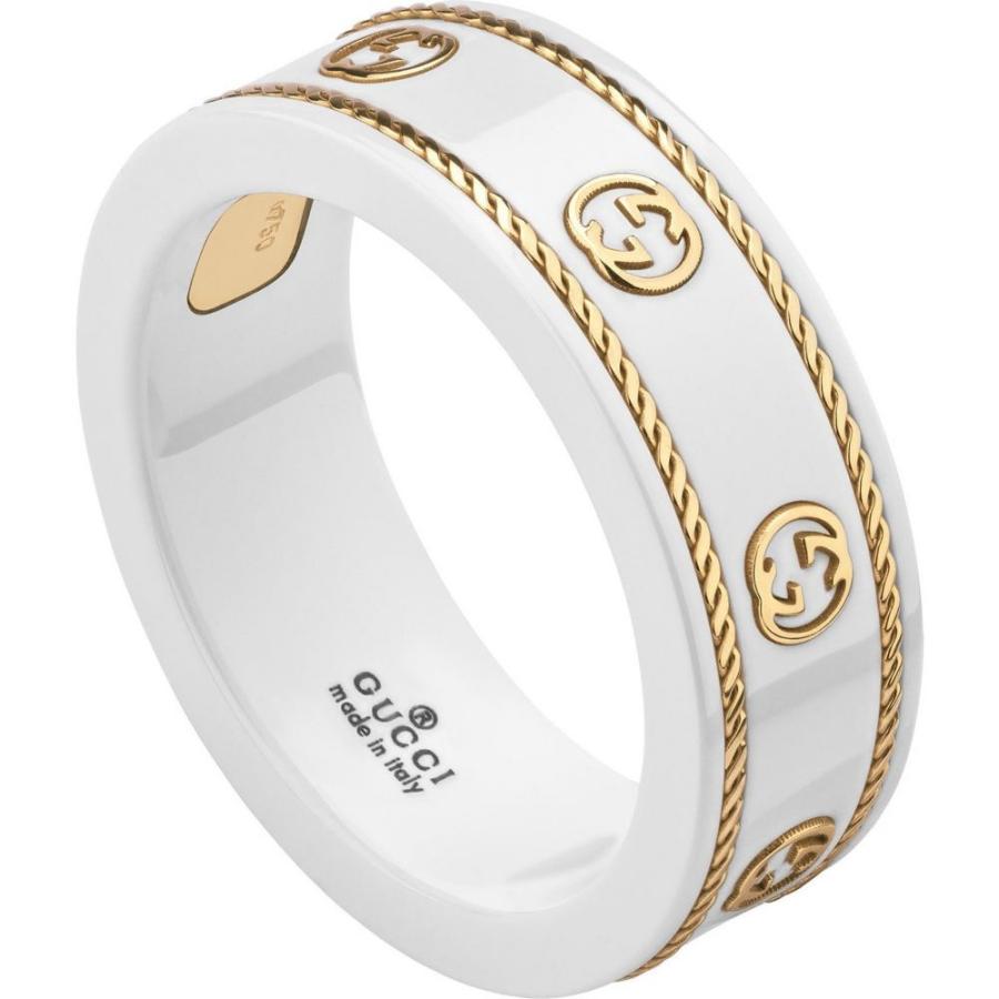 有名なブランド 指輪・リング レディース GUCCI グッチ ジュエリー・アクセサリー Gold Yellow Ring Zirconia White Icon 指輪