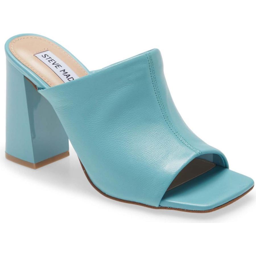 即日出荷 スティーブ マデン Steve Madden レディース サンダル ミュール シューズ 靴 Tule Block Heel Sandal Blue Leather 即日出荷 Etechnologies Shop