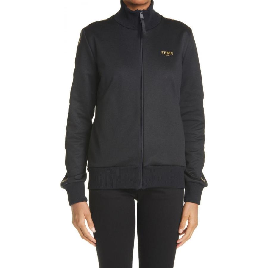 人気満点 フェンディ Fendi レディース ジャージ アウター Logo Jersey Pique Track Jacket Black 現金特価 Zoetalentsolutions Com