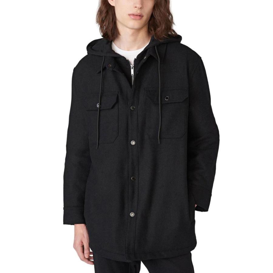 受賞店舗 カール ラガーフェルド Karl Lagerfeld Paris メンズ ジャケット フード シャツジャケット アウター Hooded Wool Blend Shirt Jacket Black 高質で安価 Caribbeanpatty Csipanama Com