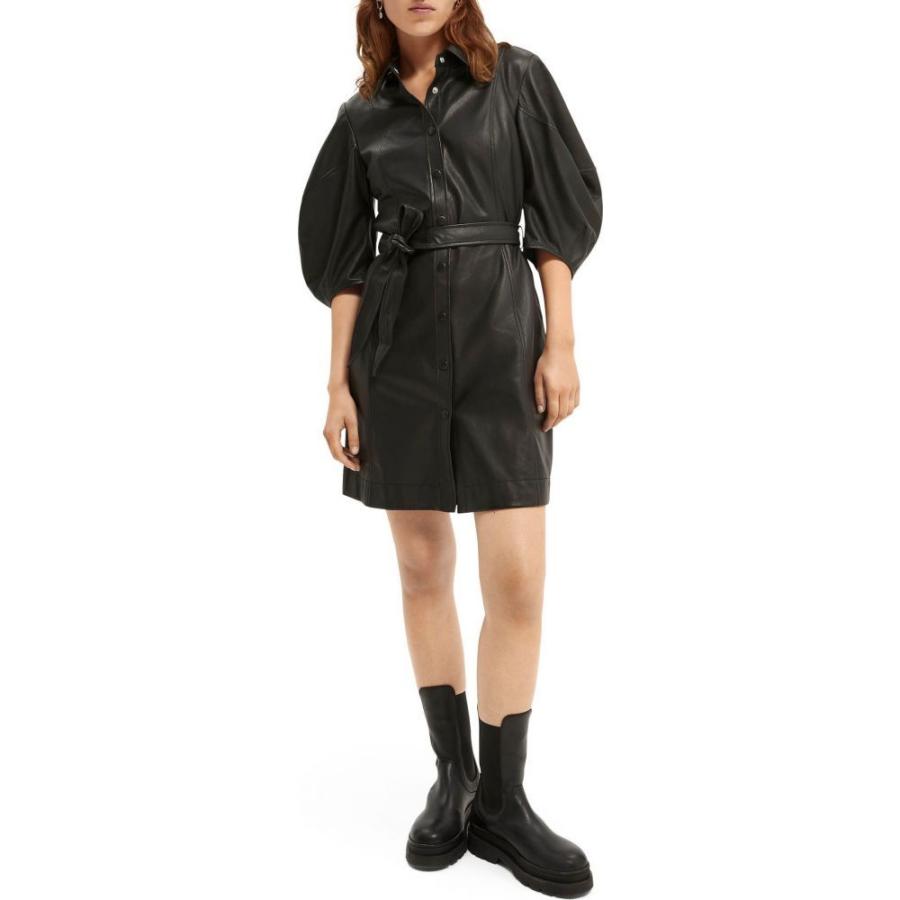 人気の新作 スコッチ ソーダ レディース ワンピース スコッチ ソーダ Soda Scotch Scotch Black Shirtdress Leather ワンピース ドレス シャツワンピース ワンピース レディース Soda ワンピース チュニック Sis Hi Sis Com