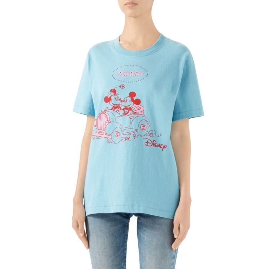 グッチ Gucci レディース Tシャツ トップス Disney X Gucci Print Cotton Tee Azure Multicolor Antoniodomingo Es