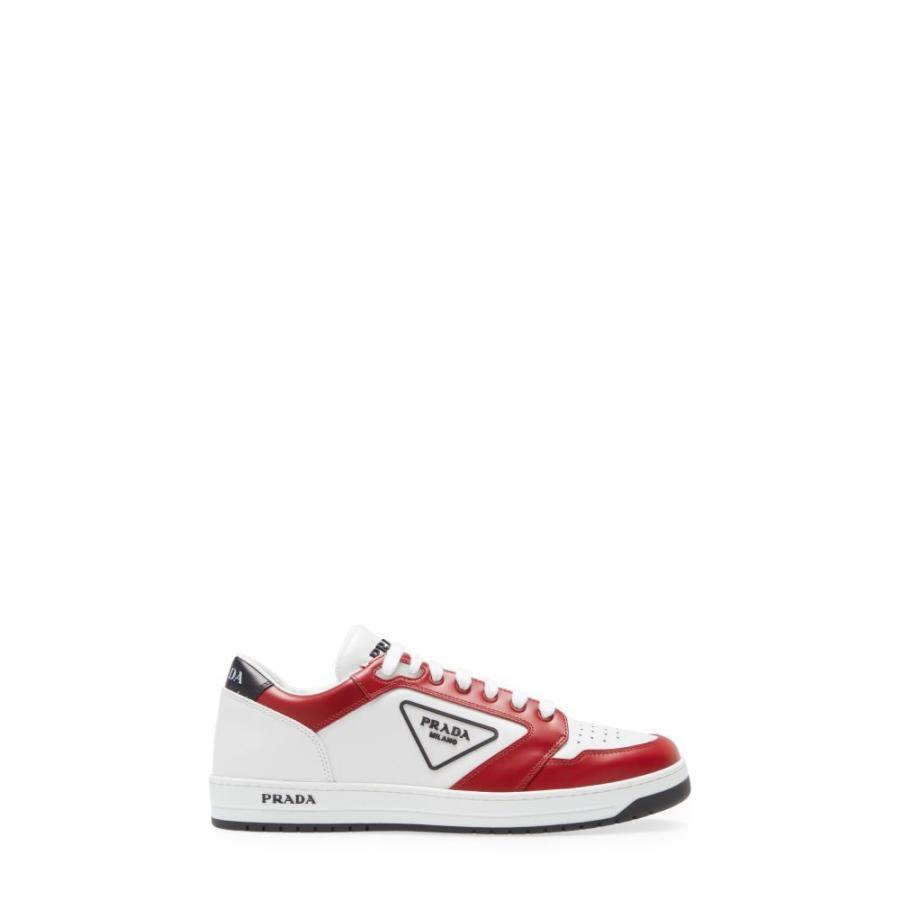 特別訳あり特価 シューズ 靴 ローカット スニーカー メンズ Prada プラダ シューズ 靴 メンズ スニーカー プラダ Prada New Bianco Scarlatto Sneaker Top Low Avenue シューズ Smssvg Org