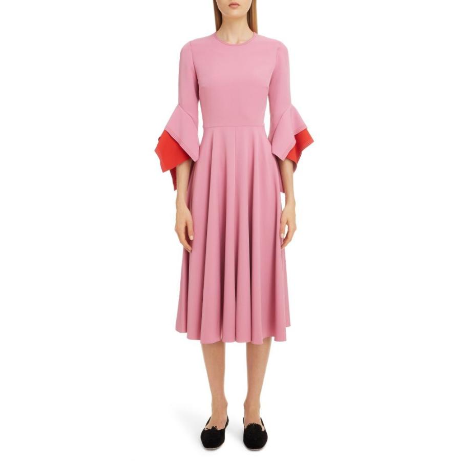 ロクサンダ Roksanda レディース ワンピース ミドル丈 ワンピース ドレス Flutter Sleeve Midi Dress Orchid Orchid Crimson Impactpub Com Au