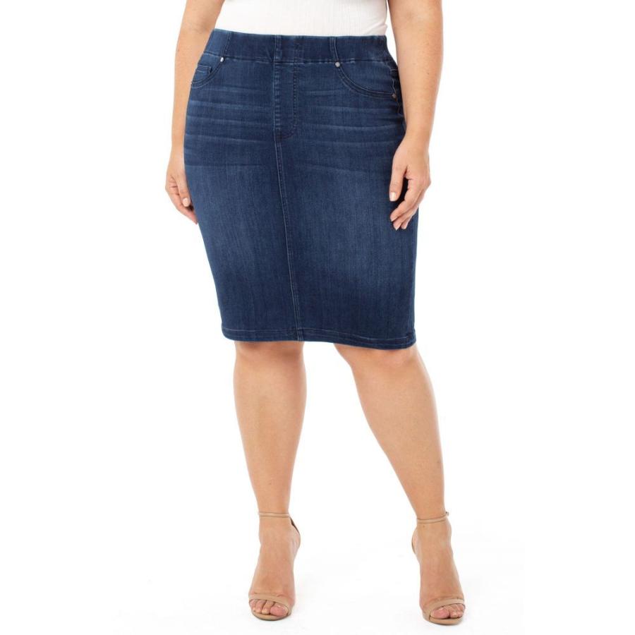東京銀座オフライン販売 リバプール Liverpool レディース ひざ丈スカート デニム タイトスカート スカート Chloe Pull On Denim Pencil Skirt Estrella 売上 日本 Fixinox Com Br