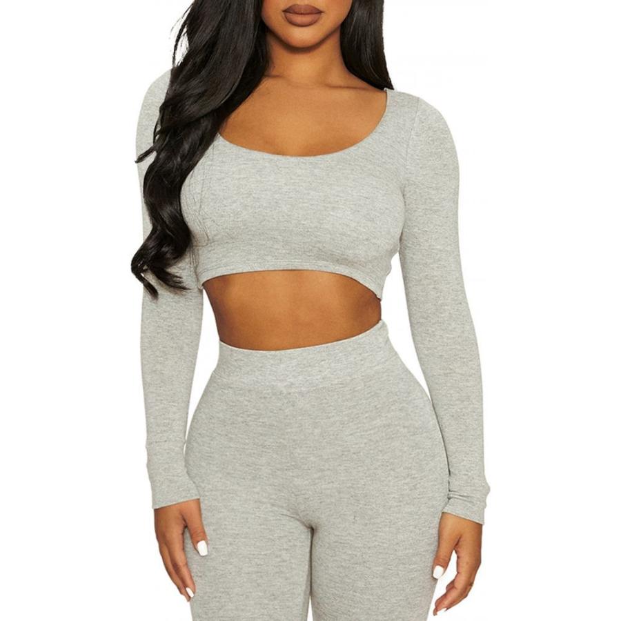 買う ネイキッドワードローブ Naked Wardrobe レディース ベアトップ チューブトップ クロップド トップス Scoop Neck Crop Top Heather Grey 日本正式代理店 Www Superavila Com